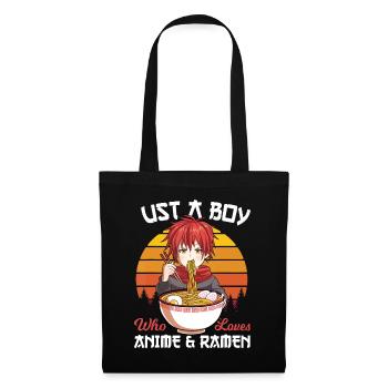 Just A Boy Who Loves Anime And Ramen Japanese Otak - Tote Bag - black - Front