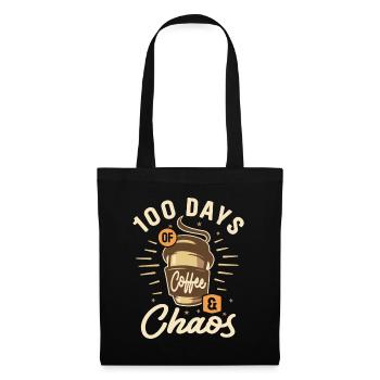 100 Days Of Coffee & Chaos - 100th Day Of School - Tote Bag - black - Front