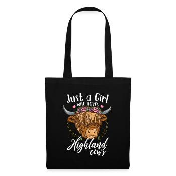 Vache écossaise des Highlands juste une fille qui aime Highla - Sac en tissu - noir - Devant