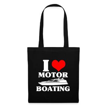 I Love Motor Boating Funny Boater - Tote Bag - black - Front