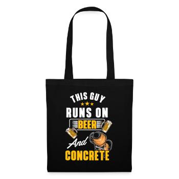 Mens Concrete Finisher Beer Cement Worker Apprecia - Sac en tissu - noir - Devant