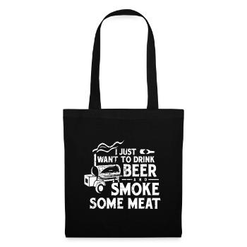 BBQ Smoking Pitmaster Drink Beer Smoke Meatbeer sm - Tote Bag - black - Front