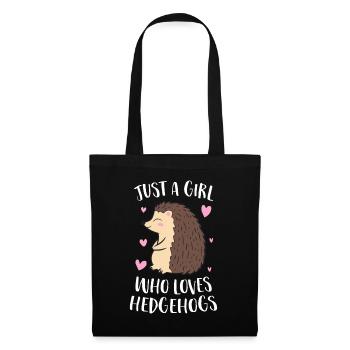 Juste une fille qui aime les hérissons Mignon Hérisson fille - Sac en tissu - noir - Devant