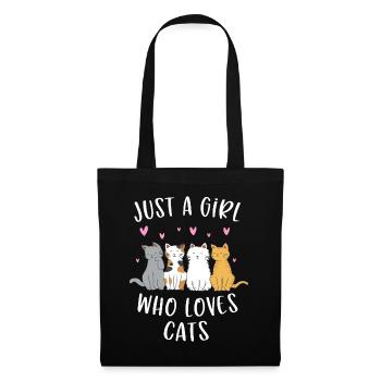 Juste une fille qui aime les chats Mignon amoureux des chats - Sac en tissu - noir - Devant