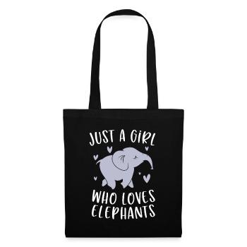 Just A Girl Who Loves Elephants Funny Elephant Gif - Tote Bag - black - Front