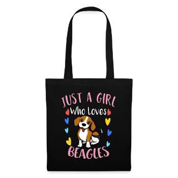 Mignon juste une fille qui aime Beaglespugbeagle propriétaireb - Sac en tissu - noir - Devant