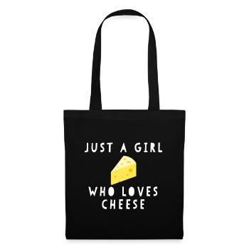 Juste une fille qui aime le fromage Drôles de femmes Sayche - Sac en tissu - noir - Devant