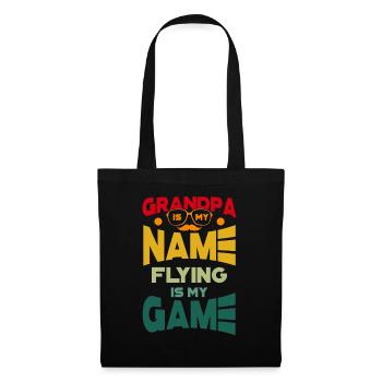 Grandpa Is My Name Flying Is My Game Fliegen Pilot - Tote Bag - black - Front