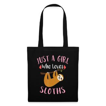 Idée de paresseux amusant pour les filles juste une fille qui aime S - Sac en tissu - noir - Devant