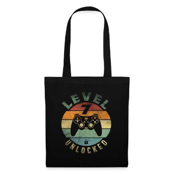 Level 7 Unlocked Funny Video Gamer 7th Birthday - Tote Bag - black - Front
