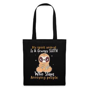 Mon animal spirituel est un paresseux grincheux qui gifle les gens - Sac en tissu - noir - Devant