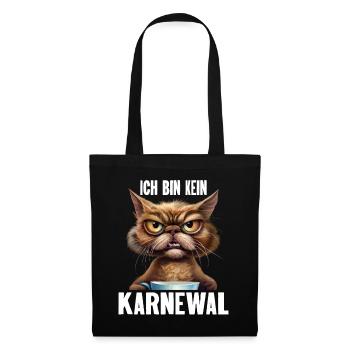 Ich Bin Kein Karnewal Anti Karneval Fasching - Stoffbeutel - Schwarz - Vorne