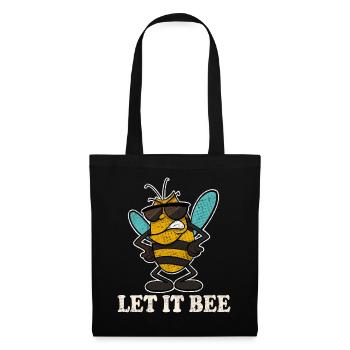 Let It Bee Bienen Imker - Stoffbeutel - Schwarz - Vorne
