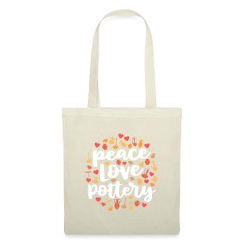 Peace Love Pottery Idee für Frauen Töpfe Geschenk Cerami - Stoffbeutel - Natur - Vorne