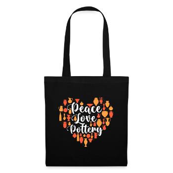 Peace Love Pottery - Céramique Ceramicist Craft Art - Sac en tissu - noir - Devant