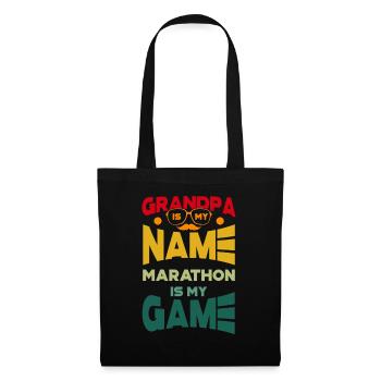 Grand-père est mon nom Marathon est mon jeu - Sac en tissu - noir - Devant