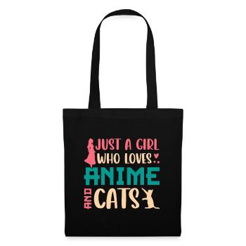 Just A Girl Who Loves Anime and Cats Japanese Mang - Tote Bag - black - Front