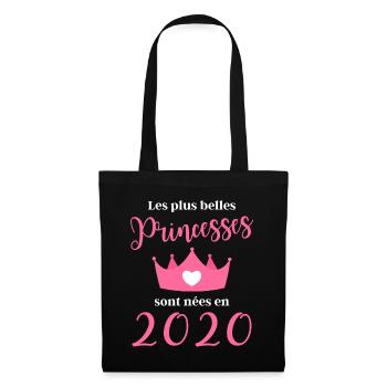 Les plus belles princesses sont nées en 2020 - Sac en tissu - noir - Devant