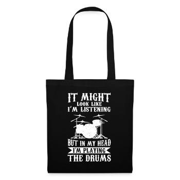 Drummer In My Head I'm Playing The Drums - Tote Bag - black - Front