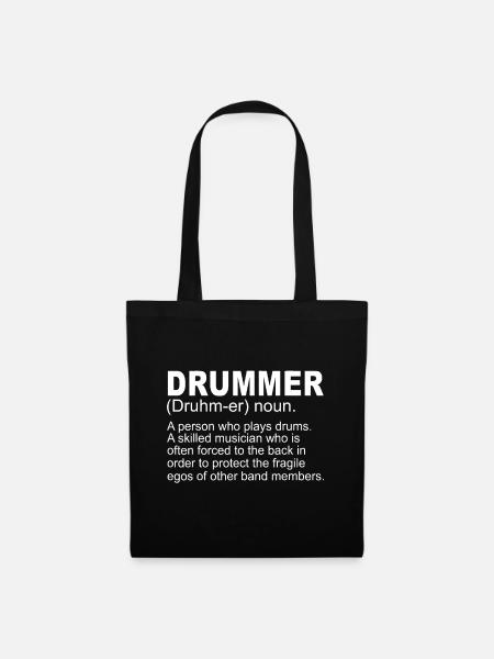 Drummer Gift Playing Drums Percussie Mallet Percu - Stoffen tas - zwart