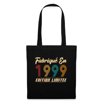 Fabriqué en 1999 Vintage cadeau d'anniversaire - Sac en tissu - noir - Devant