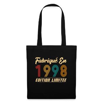 Fabriqué en 1998 Vintage cadeau d'anniversaire - Sac en tissu - noir - Devant