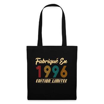Fabriqué en 1996 Vintage cadeau d'anniversaire - Sac en tissu - noir - Devant