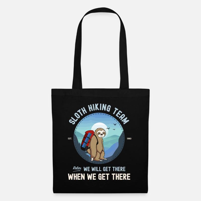Sloth Hiking Idee, Sloth Hiking Team - Stoffbeutel - Schwarz