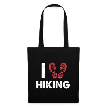 J’aime les chaussures de randonnée Cadeau de cœur pour les randonneurs Campersf - Sac en tissu - noir - Devant