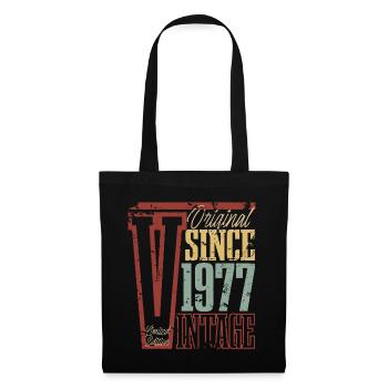 1977 Anniversaire Année de naissance Année de construction Vintage Rétro - Sac en tissu - noir - Devant