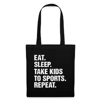 Cadeau VINTAGE, Eat Sleep Emmenez les enfants au sport Répétez - Sac en tissu - noir - Devant