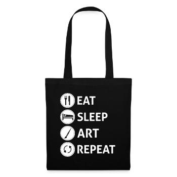 Funny Eat Sleep Art Repeat Artist Creative Gift - Tote Bag - black - Front