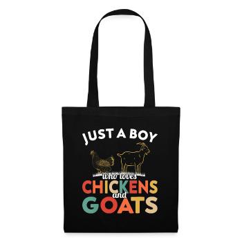Chèvre - Juste un garçon qui aime les poulets et les chèvres - Sac en tissu - noir - Devant
