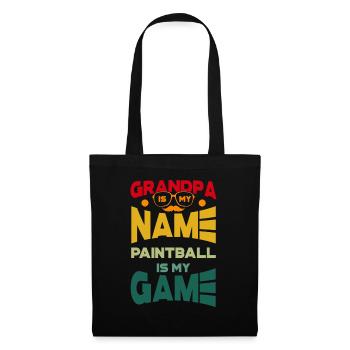 Grandpa Is My Name Paintball Is My Game - Stoffbeutel - Schwarz - Vorne