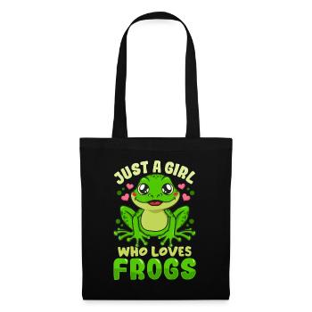 Frosch Nur ein Mädchen, das Frösche liebt Lustiger Froschliebhaber - Stoffbeutel - Schwarz - Vorne
