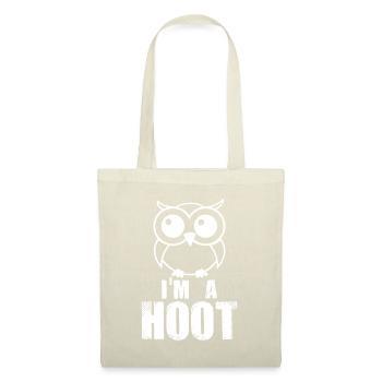 Ich bin ein Hoot! Lustige niedliche Eule Nachtaktives Vogelraubtier - Stoffbeutel - Natur - Vorne