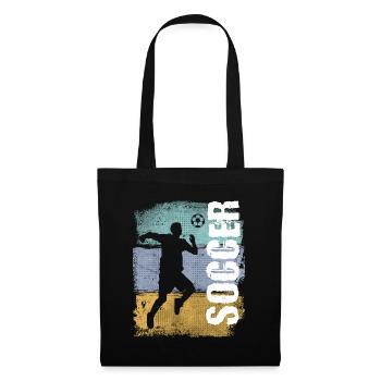 Soccer Vintage Retro Soccer Player - Tote Bag - black - Front