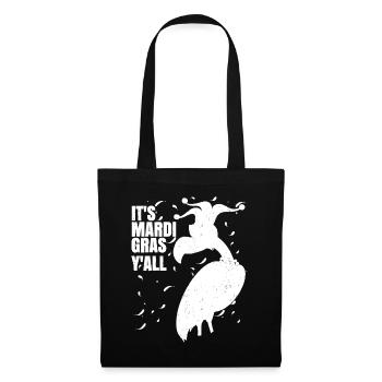 Lustiger Retro Flamingo Mardi Gras Sein Mardi Gras Yal - Stoffbeutel - Schwarz - Vorne