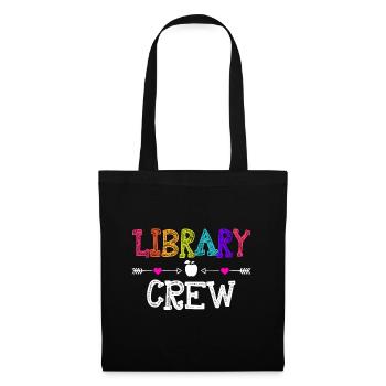 Library Crew Lehrer Lustiger erster Schultag Gif - Stoffbeutel - Schwarz - Vorne