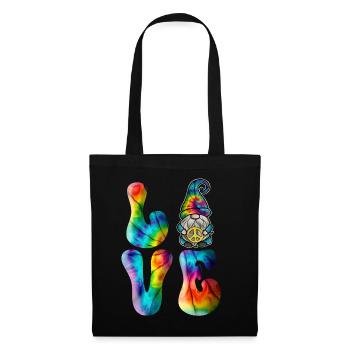 Gnome Love Peace Tie Dye - Stoffbeutel - Schwarz - Vorne