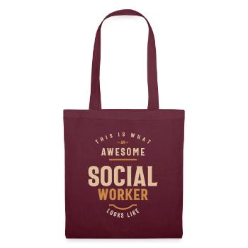Social Worker - Tote Bag - burgundy - Front