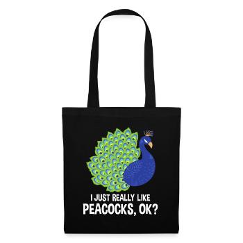 I Really Like Peacocks - Zookeeper Anima Lover Orn - Tote Bag - black - Front