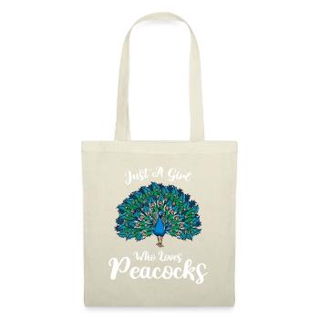 Lustig Just A Girl Who Loves Peacocks Idee Geschenk - Stoffbeutel - Natur - Vorne