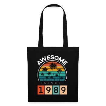 1989 Anniversaire Né Année de naissance millésime - Sac en tissu - noir - Devant