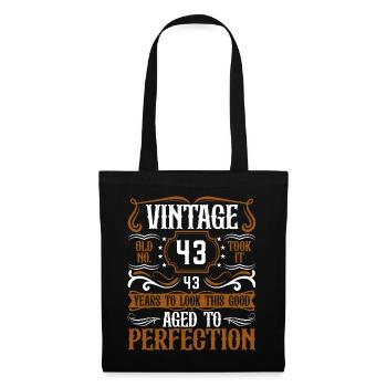 43e anniversaire Vintage Rétro - Sac en tissu - noir - Devant