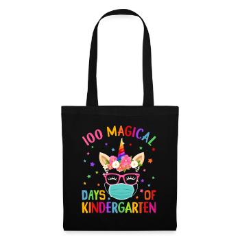 100 Magical Days Of Kindergarten School Unicorn Ma - Tote Bag - black - Front