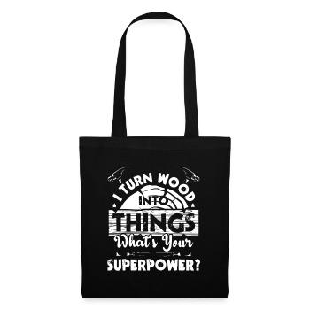 Je transforme le bois en choses - Menuisier Charpentier Voiture - Sac en tissu - noir - Devant