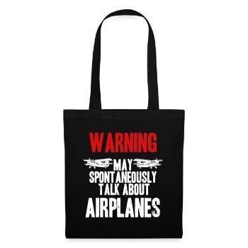 Talk about Airplanes - Funny Pilot and Aviationavi - Tote Bag - black - Front