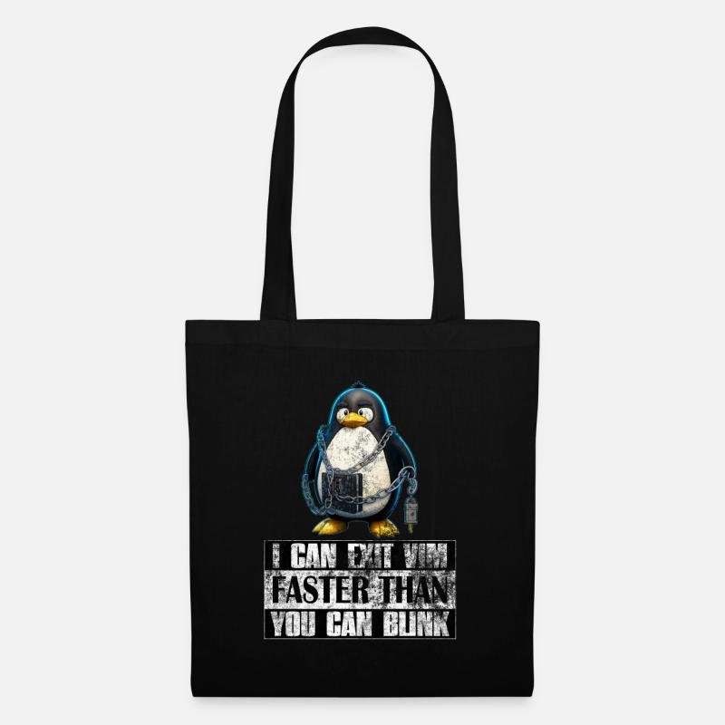 I Can Exit VIM Faster Than You Can Blink Linux - Stoffbeutel - Schwarz