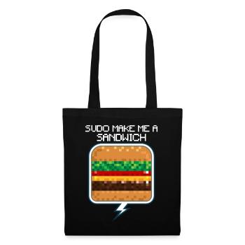 Sudo Make Me A Sandwich the Dream of Linux Admins - Stoffbeutel - Schwarz - Vorne
